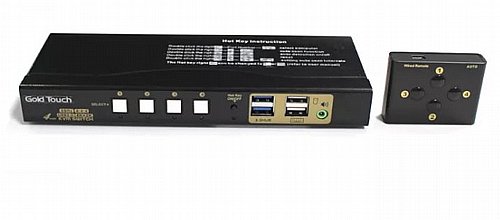 ���� KVM ��� 4 ������ HDMI ������ 4K �� ������ USB ������ Gold Touch KVM-HDMI-4-4K60HZ