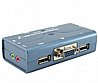 מתג KVM בעל 2 יציאות VGA עם חיבורי USB וסאונד Gold Touch KVM-USB-2