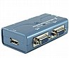 מתג KVM בעל 2 יציאות VGA עם חיבורי USB וסאונד Gold Touch KVM-USB-2