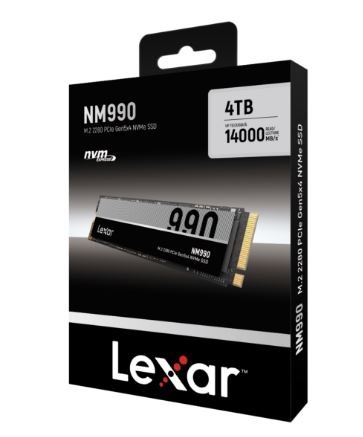 ���� ����� Lexar NM990 M.2 2280 PCIe Gen 5x4 NVMe SSD 4TB - LNM990X004T-RNNNG