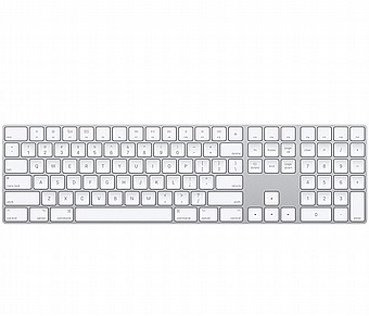 מקלדת Bluetooth אלחוטית עם לוח מקשי ספרות Apple Magic Keyboard בעברית צבע...