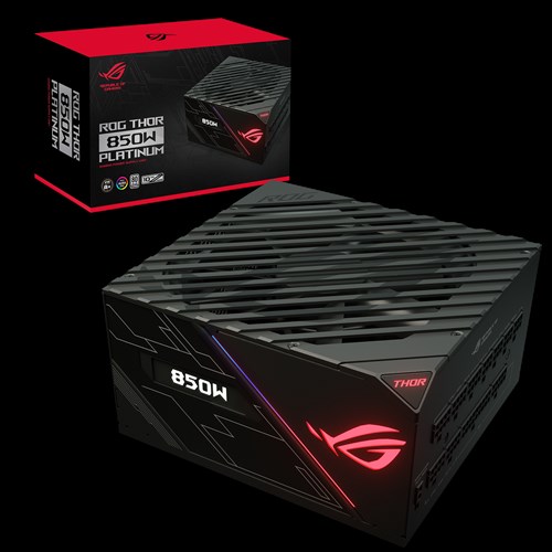 ספק כח אקטיבי ומודולרי חברת ASUS דגם 850W ROG Thor 80Plus Platinum Aura ...