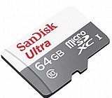 ����� ������ SanDisk Ultra 320x Micro SDXC UHS-I SDSQUNB-064G - ��� 64GB