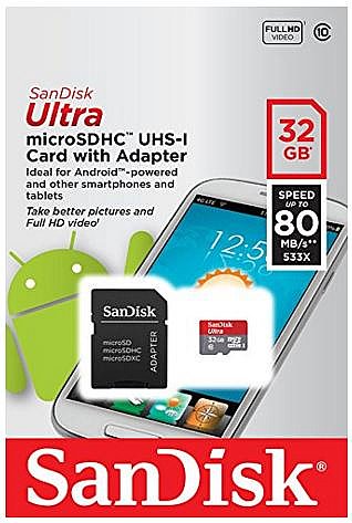 ����� ������ SanDisk Ultra 533x Micro SDHC UHS-I SDSQUNC-032G - ��� 32GB