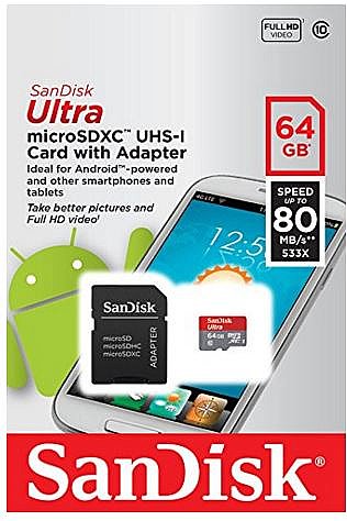 ����� ������ SanDisk Ultra 533x Micro SDXC UHS-I SDSQUNC-064G - ��� 64GB