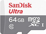 ����� ������ ��� ���� SanDisk Ultra MicroSDXC UHS-I C-10 SDSQUNR-064G-GN3MN - ��� 64GB