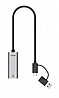מתאם רשת 2.5G מחיבור USB-A ו USB Type C לרשת חברת Unitek דגם U1313C