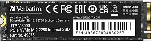 ���� ����� ���� Verbatim Vi3000 1TB SSD PCIe M.2 NVMe  
