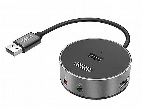 ���� ���� unitek ��� Y-2197 HUB USB + Stereo Audio Port