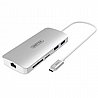 ���� ����� ���� UNITEK ��� Y-9115  USB3.0 Type-C Aluminium Multi-Port Hub with Power Delivery -2-Port USB Type-A+USB Type-C+HDMI+SD/Micro SD Card Reader + Gigabit Ethernet Converter 