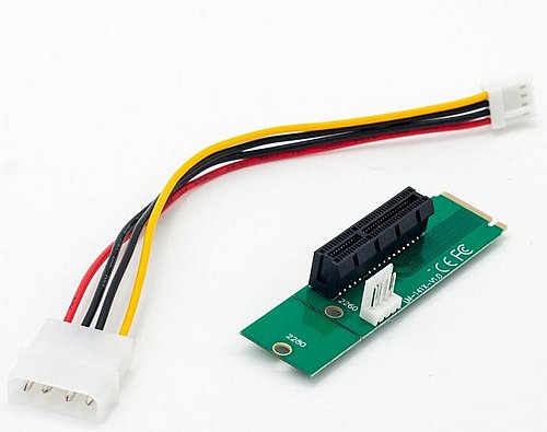 NGFF M.2 to PCI-E 4x 1x Slot Riser Card Adapter